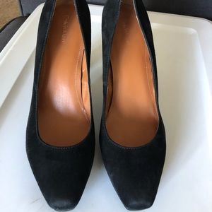 Calvin Klein Malissa black suede platform pump